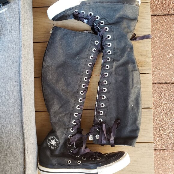 EUC CTAS Converse Knee Hi 519811F Rockabilly Gothic Jet Black (5.5) KICKS - Picture 11 of 12